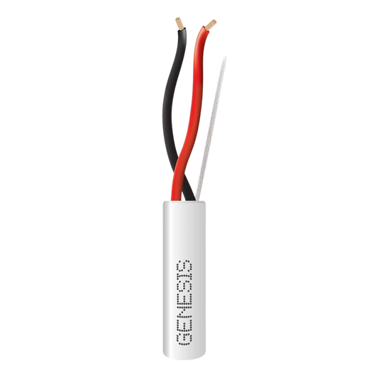 Bobina de 152 Metros de Cable / 2 x 18 AWG / Riser / Color Blanco / Para Aplicaciones en Alarmas de Intrusión, Control de Acceso, Automatización, Interfonos, TV Porteros, Audio y Voceo