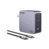 Cargador Rápido GaN / 160W Máximo / 3 USB-C + 1 USB-A / PD3.1 140W / PPS / UFCS / QC5 / Protecciones Múltiples / PC 94-V0