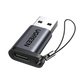 Adaptador USB 3.1 Tipo C a USB-A 3.0 |Carga y Sincronización de Datos | Admite Corriente de 3A | Transferencia de hasta 5 Gbps | Amplia Compatibilidad | Chip VL160 | Caja de Aluminio | Color Negro.