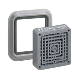 Bocina Vibratone® con placa de ajuste de hasta 110 dB, Listado por UL y cUL, 24 VCA, Color Gris