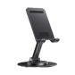 Soporte para Teléfono Celular Giratorio | 360° de Rotación | Angulo Ajustable | Altura Ajustable 17-20cm  | Antideslizante | Ejes Giratorios de Alta Precisión| Plegable | Aluminio | Color Gris