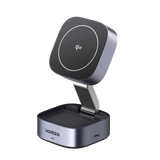 Cargador Inalámbrico 2 en 1 25W / Tecnología Magnética Qi 2 / 15W para Teléfono + 5W para Auriculares / Puerto USB-C 5W / Protecciones Múltiples / Cable USB-C Incluido