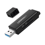 Lector de tarjetas SD portátil USB 3.0 de doble ranura / adaptador de tarjeta de memoria flash concentrador para TF SD Micro SD SDXC SDHC MMC RS-MMC Micro SDXC Micro SDHC UHS-I