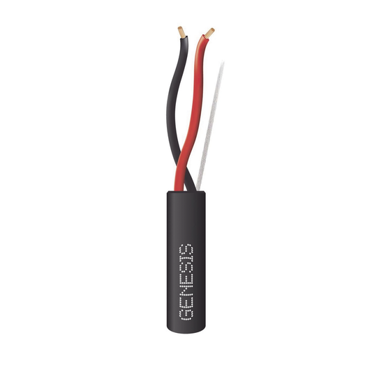 Carrete de Cable 305 Metros / 2 x 14 AWG tipo FPL / Cable Direct Burial / Color Negro / Para uso en Intemperie / Uso en Aplicaciones en Sistemas de Detección de Incendio y Sistemas de Evacuación