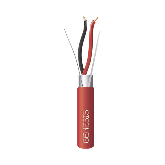 Bobina de 152 Metros de Alambre / 2 x 18 AWG / Riser / BLINDADO / Tipo FPLR / Color Rojo / Para Aplicaciones en Sistemas de Detección de Incendio y Sistemas de Evacuación