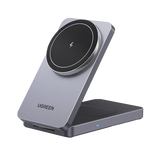 Cargador Inalámbrico 2 en 1 20W / Tecnología Qi2 15W Certificada / Carga Simultánea iPhone y AirPods / Ángulo Ajustable 70° / Diseño Plegable y Portátil / Compatibilidad Universal