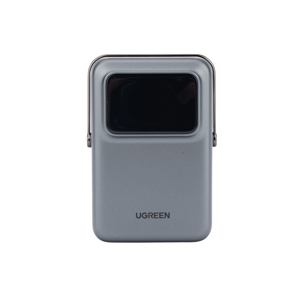 Power Bank Serie UNO Inalambrico | 10000mAh | 7.5W/20W  |  Con Emojis de Estado | Carga Rápida USB-C Bidireccional  | Pantalla TFT  Inteligente | Con Holder | Color Grey.