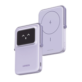 Power Bank Serie UNO Inalambrico | 10000mAh | 7.5W/20W  |  Con Emojis de Estado | Carga Rápida USB-C Bidireccional  | Pantalla TFT  Inteligente | Con Holder | Color Purple.
