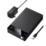 Carcasa de Disco Duro para  3.5" y  2.5" (Enclosure) | Con Cable USB 3.0 | Para HDD 3.5" / SSD 2.5" | SATA I/II/III | UASP | Hasta 16 TB | Compatible con Windows, Linux, Mac OS | No Requiere Controlador | Cable 1m | Incluye Adaptador d