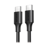 Cable USB-C a USB-C | 1 Metro | Carga Rápida de hasta 60W | Transferencia de datos de 480 Mbps | PD3.0 | QC 4.0/3.0/2.0 | FPC | AFC | Duradero y Flexible| Caja ABS | Cubierta de TPE | Color Negro.