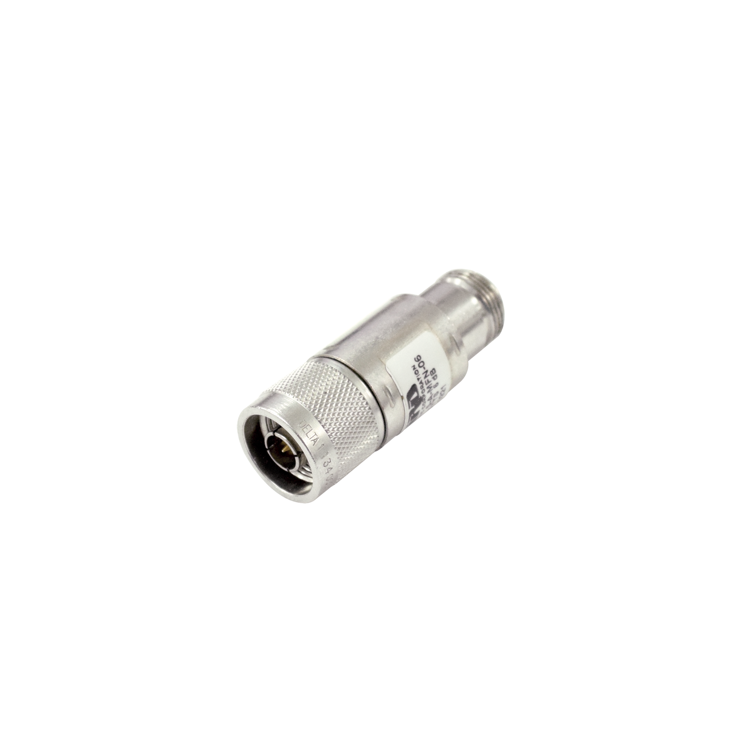 Atenuador en Línea de 6 dB, 5 Watt Máximo, CD-4 GHz, Conectores N Macho-Hembra.