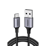 Cable USB-A a USB-C | 1 Metro | Transferencia de datos de 480 Mbps | Carga Rápida | QC 4.0/3.0/2.0 | FPC | AFC | Protección Integrada | Caja de Aluminio | Nylon Trenzado | Color Negro.