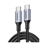 Cable USB-C a USB-C | 1 Metro | Carga Rápida de hasta 100W | Transferencia de datos 480 Mbps | PD3.0 | QC4.0/3.0/2.0 | FPC | AFC | Protección Integrada| Caja de Aluminio | Nylon Trenzado | Amplia Compatibilidad | Color Negro.