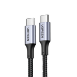 Cable USB-C a USB-C | 2 Metros | Carga Rápida de hasta 100W | Transferencia de datos 480 Mbps | PD3.0 | QC4.0/3.0/2.0 | FPC | AFC | Protección Integrada| Caja de Aluminio | Nylon Trenzado | Amplia Compatibilidad | Color Negro.