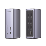 HUB USB-C (Docking Revodok Pro) 12 en 1 | 2 USB-A 3.0 | 1 USB-C PD Carga 100W | 1 USB-A 3.1 | 1 USB-C 3.1 | HDMI 4K | HDMI 8K Ultra HD | Display Port 4K | RJ45 (Gigabit) | Lector Tarjeta SD + Micro SD (TF) | Jack Audio 3.5mm.
