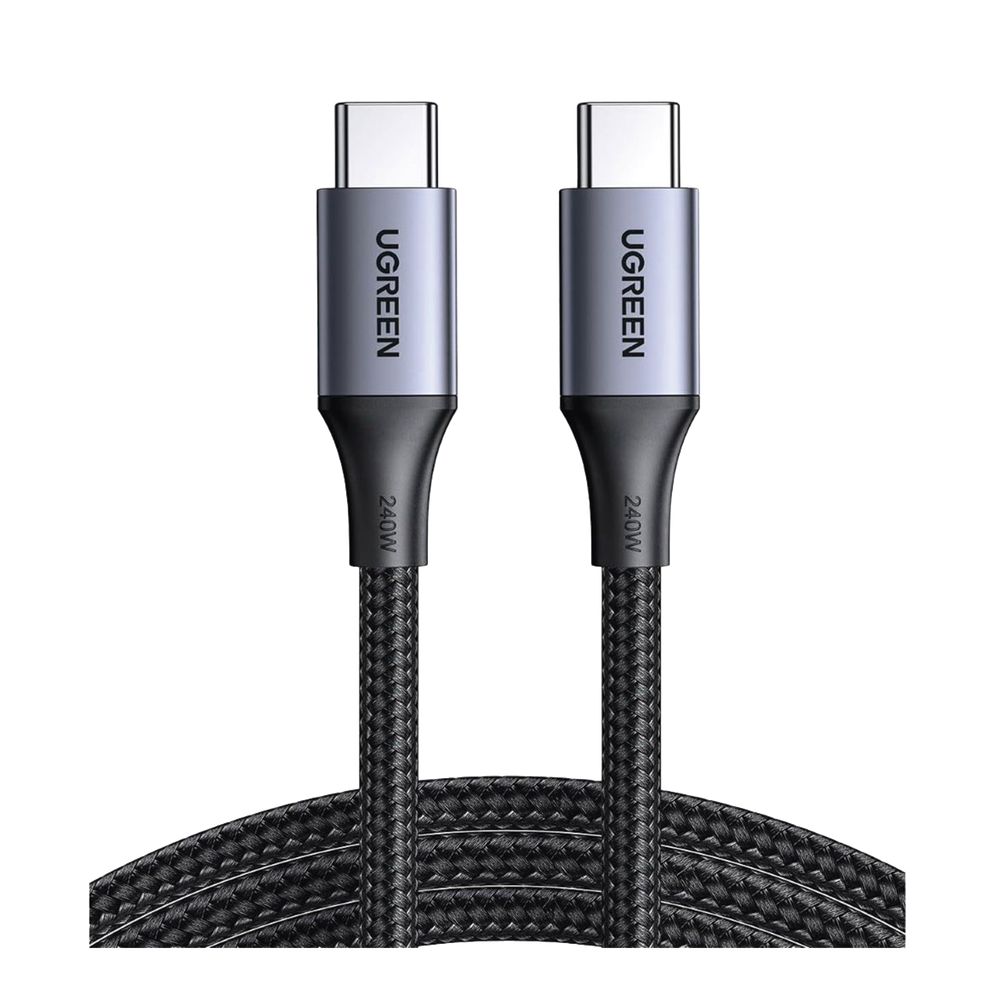 Cable USB-C a USB-C | 2 Metros | Potencia de Carga 240W | 48V/5A | PD3.1 /3.0 | 480 Mbps | Chip E-Market | Carcasa de Aluminio | Nylon Trenzado.