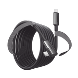 Cable USB-C a USB-C (Cable Link) | 5 metros (16 pies) |  Transferencia de Alta Velocidad | Carga Rápida | Un Extremo Angulado | Caja de Aluminio | Nylon Trenzado.