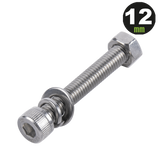 1 Tornillo Allen Milimétrico de Acero Inoxidable  M8-1.25 x 12/ Con 1 Tuerca, 1 Arandela de Presión y 1 Plana / Para Montajes de Módulos Foto Voltaicos .