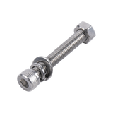 1 Tornillo Allen Milimétrico de Acero Inoxidable  M8-1.25 x 16 / Con 1 Tuerca, 1 Arandela de Presión y 1 Plana / Para Montajes de Módulos Foto Voltaicos.