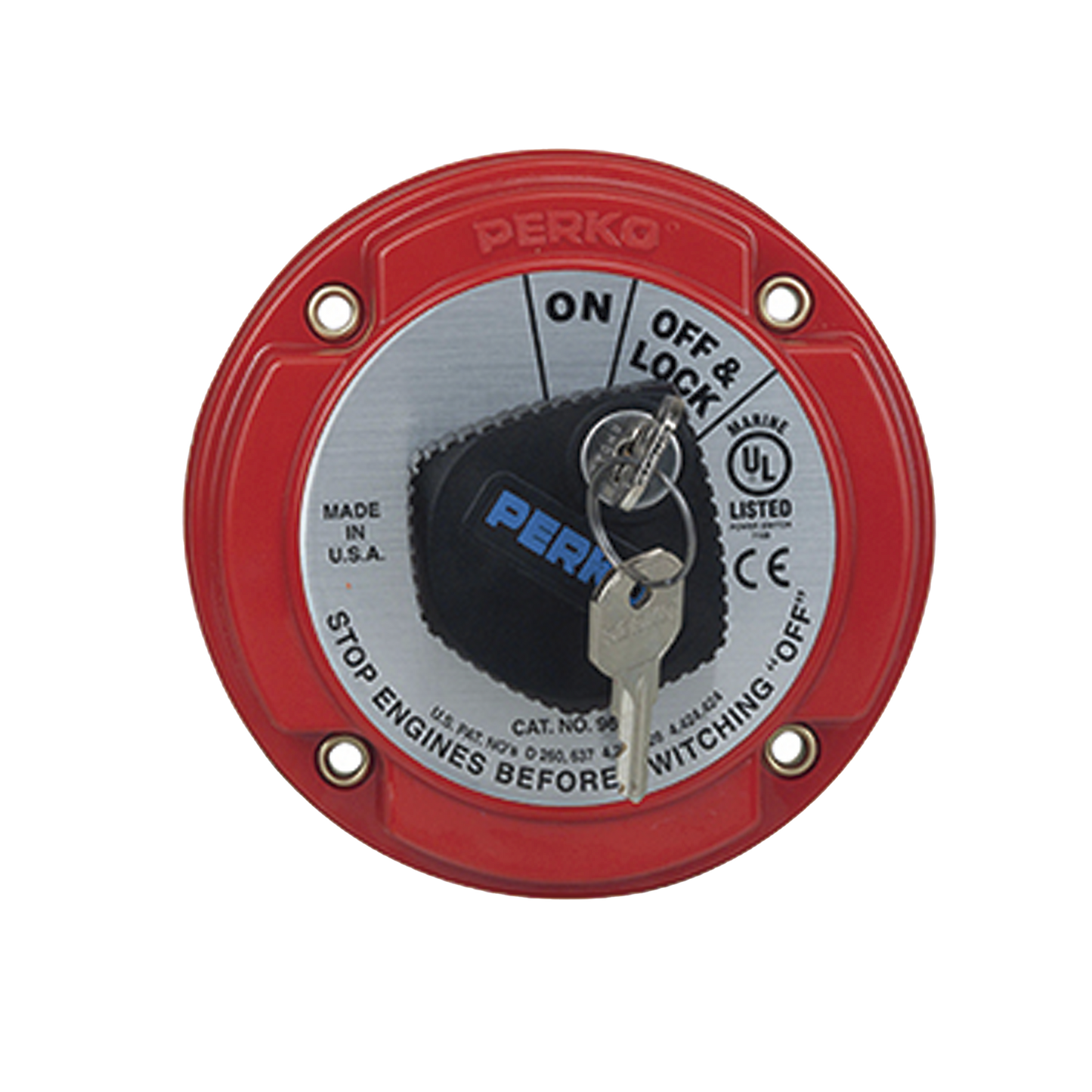 Interruptor Desconexión Batería Marina 9602, 250A Continuos, 360A Intermitentes, 6-32 VDC, Montaje Superficie, Terminales 5/16", Opciones Bloqueo Llave y Desconexión Campo Alternador