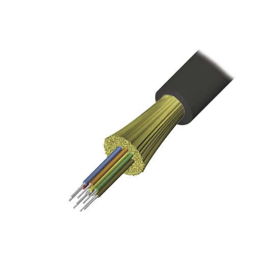 Cable de Fibra Óptica de 6 hilos, Interior/Exterior, Tight Buffer, No Conductiva (Dieléctrica), LS0H, Multimodo OM3 50/125 optimizada, 1 Metro