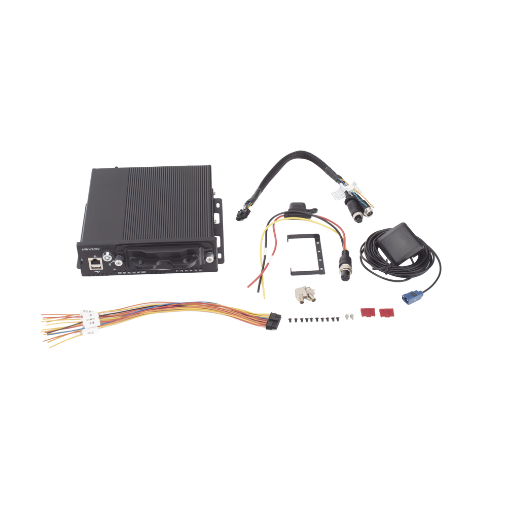 NVR Móvil de 4 Canales de 2 Megapixel / 4 PoE + 4 vía Switch Extendible / 2 Bahías de Disco Duro / Incluye Modulo GPS / conector RJ45