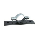 Abrazadera Doble Omega, fabricada en Acero para instalación de mástil de 2" en muros verticales