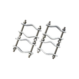 Juego de Dos Abrazaderas Dobles para Mástiles de 3.8 a 8.9 cm, con Separación entre centros de 12 cm.