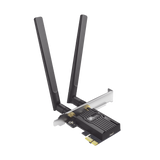Adaptador PCIe inalámbrico doble banda AX3000 Mbps / Seguridad Inalámbrica WPA3 /Antena de alta ganancia / Tecnología MU-MUMO 2X2 / Soporte de perfil bajo y Altura completa / Bluetooth 5.2