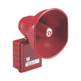 Altavoz amplificado, 30 Watts, Aprobado por CSFM y Listado contra incendios UL, 24 VCD, Color Rojo
