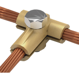 Conector tipo T de latón para diametro 50-70 mm2 cable (1/0-2/0 AWG)