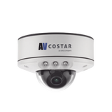 Domo IP Lente Fijo 2.8mm | Full HD | Montaje en Superficie | Exterior | 850 nm LEDs | 15M IR NightView  | H.265 | IK10 | 120 dB WDR | I/O Audio Y Alarma | Soporta MicroSD hasta 1TB | ONVIF | PoE | Cruce de línea | Intrusión | Merodeo | NDAA