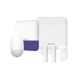 (AX PRO) KIT de Alarma AX PRO con GSM (3G/4G) / Incluye: 1 Hub con bateria de respaldo / 1 Sensores PIR / 2 Contactos Magnéticos / 1 Control Remoto / 1 Sirena Inalambrica Exterior / WiFi / Compatible con Hik-Connect P2P