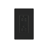 Tomacorriente, receptaculo convencional 120V, 15A, color negro.