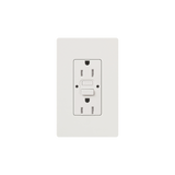 Tomacorriente 125V 15A resistente a manipulaciones, color blanco.