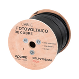 Carrete de 500 Metros / Cable Fotovoltaico Negro / 6mm² (10AWG) / Material COBRE /  2000 Vcc