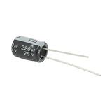 Capacitor Electrolítico de Aluminio, Radial de 220 µFd, 25 Vcc, 105 °C, 8 x 11 mm, .