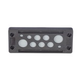 Pasacable de 10 Orificios de Marco Rectangular, IP65, 4.41" X 1.42", para Cables no Terminados, Color Negro.
