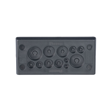 Pasacables Rectangular de Membrana, IP66, 3.39" x 1.42", 12 orificios, para Cables no Terminados. Color Negro