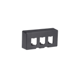 Placa de Mobiliario Modular Estándar, Salidas Para 3 Puertos Mini-Com, Color Negro