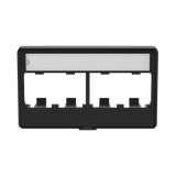 Placa de Mobiliario Modular Estándar, Salidas Para 4 Puertos Mini-Com, Con Espacio Para Etiquetas, Color Negro