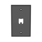 Placa de Pared Vertical Clásica, Salida Para 1 Puerto Mini-Com, Color Negro