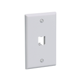 Placa de Pared Vertical Clásica, Salida Para 1 Puerto Mini-Com, Color Blanco