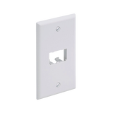 Placa de Pared Vertical Clásica, Salida Para 2 Puertos Mini-Com, Color Blanco