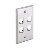 Placa de Pared Vertical, de Acero Inoxidable, Salida Para 4 Puertos Mini-Com