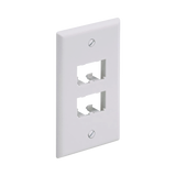 Placa de Pared Vertical Clásica, Salida Para 4 Puertos Mini-Com, Color Blanco