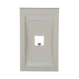 Placa de Pared Vertical Ejecutiva, Salida Para 1 Puerto Mini-Com, Con Espacios Para Etiquetas, Color Blanco Mate