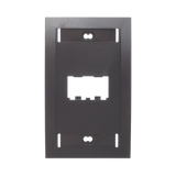Placa de Pared Vertical Ejecutiva, Salida de 2 Puertos Mini-Com, Con Espacios Para Etiquetas, Color Negro
