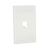 Placa de Pared Vertical Clásica, Salida Para 1 Puerto Mini-Com, Con Espacios Para Etiquetas, Color Blanco