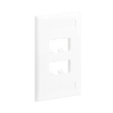 Placa de Pared Vertical Clásica, Salida Para 4 Puertos Mini-Com, Con Espacios Para Etiquetas, Color Blanco